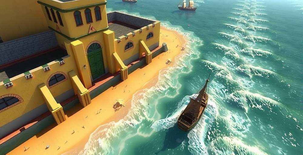 Goa Defensive Wall - Strategic Gameplay Goa Defensive Wall gameplay showing coastal fortifications against enemy attack